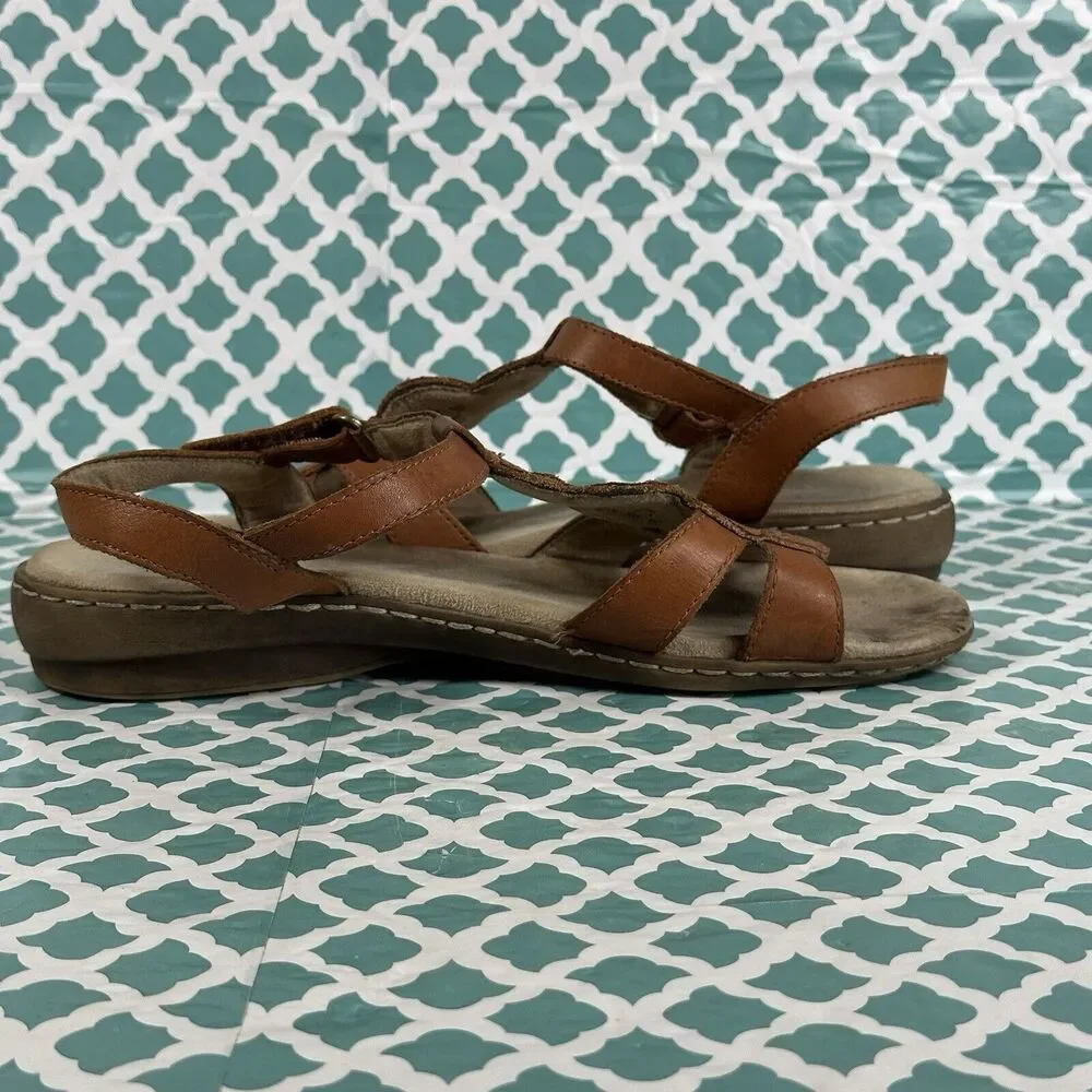 Soul Naturalizer Belle Sandals Women’s Size 9M Brown Leather Ankle Strap Studded